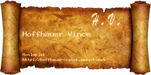 Hoffbauer Vince névjegykártya
